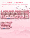 SHOPMOCHO Pink Cat Dye Sublimation PBT Keycaps 136 Keys MOA Profile Keyboard Keycaps for Cherry Gateron MX Switches Mechanical Keyboards