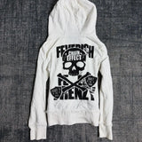 SHOPMOCHO Retro Dark Style Zipper Hoodie Y2K Clothes Mens Womens Hip Hop Skull Patch Embroidery White Oversized Sweatshirt Casual Jacket