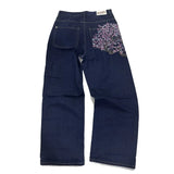 Shopmocho Harajuku Hip Hop baggy jeans Y2K goth plum blossom Embroidered high quality jeans women man American style men women street wear
