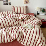 SHOPMOCHO Striped Printed Microfiber Duvet Cover Set Bedding Set, Breathable Lightweight Soft, Fade-Resistant Hypoallergenic Washable