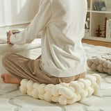 SHOPMOCHO Square Knot Stuffed Cushion Nordic Aesthetic Pillow Decorative Plush Pillow Office Sleeping Floor Windowsill Back Cushion Decor
