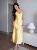 Shopmocho Women Off Shoulder Pink Satin Maxi Dresses Fashion Sleeveless Backless Bodycon Hollow Out Gowns Female Evening Party Robes 2025