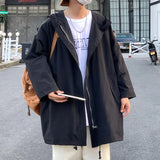 SHOPMOCHO Spring 2026 jacker Men's Loose Fit Casual Hooded Jacket Outdoor Fashion Coat New Mid-length jacket man