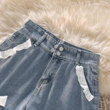 SHOPMOCHO Blue High Waist Denim Shorts for Women Youthful Cheap Classic Stretchy Kpop Japanese 2000s Style Hot XL Short Jean Pants Woman