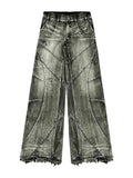 SHOPMOCHO Vintage Y2k Streetwear Punk Hip Hop Jeans Women Pants Grunge Baggy Ripped Denim Trousers Gothic Distressed Wide Leg Jeans Goth