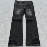 SHOPMOCHO-Y2K Retro jeans damaged washed holes Gothic style jeans high quality trend double waisted Add nails men women long flared pants