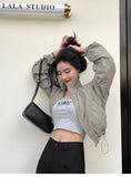 SHOPMOCHO 2026 Autumn Vintage Women's Windbreaker Cropped Jackets Harajuku Oversized Streetwear Long Sleeve Fashion Female Elegant Top