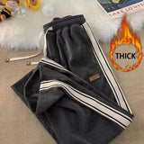 SHOPMOCHO Corduroy Men Casual Sweatpants Straight Thick Wide Leg Pants Autumn Winter Streetwear Outdoor Sports Work Joggers Trousers Male