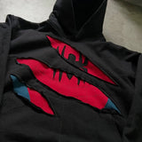 SHOPMOCHO American Retro Spider Patchwork Print Hoodies Fashion Oversized Loose Full Zipper Hoodie Men Jacket Gothic Street Y2k Sweatshirt