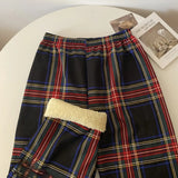 Shopmocho Women's High Waist Fleece Lined Wide Leg Pants Autumn Winter Comfortable Casual Korean Style Home Wear Slimming Trousers