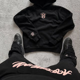 SHOPMOCHO New Casual Sports Style Hooded Sweatshirt, Football Team Embroidered Personalized Street Pullover, Unisex Loose Long-Sleeved Top