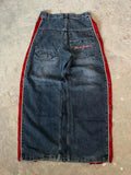 SHOPMOCHO Y2K High Street Red Letter Embroidered Baggy Jeans Women Gothic American New Straight Pants Fashion Street Retro Wide-leg Pants