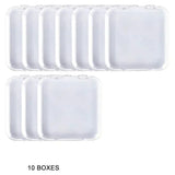 Shopmocho 10PCS Press-On Nail Storage Acrylic Boxes with Adhesive Sheets Transparent Clear Nail Boxes Jewelry Storage Tool&Accessories