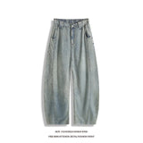SHOPMOCHO Man Pants Mens Jeans Summer New High Street Fashion Casual Thin Ice Silk Curved Blade Trousers For Men