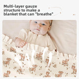 SHOPMOCHO Ruffle Baby Blanket Cotton Swaddle Newborn Wrap Flower Muslin Receive Blankets Stroller Cover