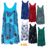 Shopmocho Women's clothing summer sleeveless camisole dress lace print sleeveless large swing loose sexy dress long skirt plus size