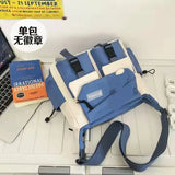 Shopmocho Japanese Simple Messenger Bag Student Nylon Waterproof Canvas Handbag Shoulder Crossbody Bags for Women Men Satchels Bolsas