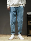 SHOPMOCHO Spring Summer Men's Cargo Jeans Slight Stretch Cotton Denim Jogger Pants Black Blue Streetwear Baggy Jeans