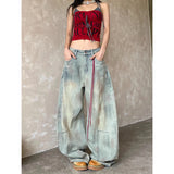 SHOPMOCHO Women's Light Blue Y2k Baggy Jeans Harajuku Aesthetic Japanese 2000s Style Denim Trousers Vintage Cargo Pants Trashy Clothes