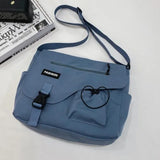 Shopmocho Japanese Simple Messenger Bag Student Nylon Waterproof Canvas Handbag Shoulder Crossbody Bags for Women Men Satchels Bolsas