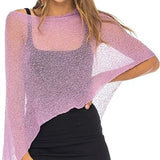 Shopmocho Summer Irregular Knitted Cover-ups Crop Tops Y2k Aesthetic Vintage Smocked T-shirt Boho Beach Vacation Going Out Pullovers Tees