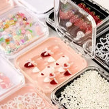 Shopmocho 10PCS Press-On Nail Storage Acrylic Boxes with Adhesive Sheets Transparent Clear Nail Boxes Jewelry Storage Tool&Accessories