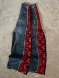 SHOPMOCHO Streetwear New Fashion Vintage Letter Embroidered Red Baggy Jeans Female Y2K Gothic Hiphop Popular Casual Straight Wide-leg Pant