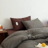 SHOPMOCHO 3pcs 100% Cotton Duvet Cover Set Grid Washed Cotton Quilt Cover Full Queen 220*240 King Size Bedding Set without Sheet Drop Ship