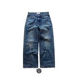 SHOPMOCHO Y2K Echo Loose Straight Selvedge Denim Vintage Washed Embroidered Wide Leg Pants American High Street Unisex Skateboard Jeans