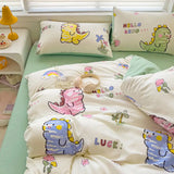SHOPMOCHO Boys Girls Duvet Cover Set with Zipper Ins Cute Cartoon Bed Flat Sheet Pillowcases No Filler Twin Queen Size Fashion Bedding Set