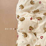 SHOPMOCHO Ins Girls Strawberry Bedding Sets 2025 New Queen Size Bed Sheet Set Duvet Cover Set With Pillowcase No Filling
