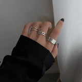 Shopmocho The Tide Cool Ring Set Female Korean Ring Ring Net Red Jewelry Not Fade Color Ring Cold Wind Hip Hop Index Finger Ring