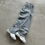 SHOPMOCHO Autumn Drawstring Zipper Sweatpants Solid Color Casual High Street Hip-Hop Rap Street Y2K Style High Waist Trousers