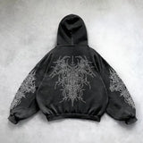 SHOPMOCHO Harajuku Y2K Vintage Punk Solid Color Printed Men Casual Hoodie American Gothic Fashion Couple Casual Hoodie sweatshirt