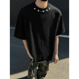 SHOPMOCHO Tshirt Men Slim Fit Solid Color Round Neck t Shirt Button trim Summer Casual Tee Shirt Lightweight Breathable Cotton Fashion Top
