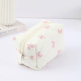 Shopmocho 1 pc exquisite bowknot single-layer pencil case, floral pattern design storage bag, a must-have for back to school season