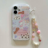 Shopmocho Ins cute dog puppy imd phone case bracelet back cover for iphone 15 16 promax 13 14 pro max stars capa fundas