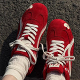 SHOPMOCHO Red Apple Training Shoes Women's Soft Bottom Lightweight and Comfortable Forrest Gump Shoes Sports and Leisure Board Shoes