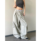 SHOPMOCHO American Style Casual Loose Wide Leg Pants Drawstring Slimming 2026 Spring Summer  New Style Women Workwear Trousers