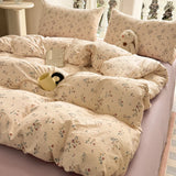 Shopmocho Floral Style Quilt Cover and Pillowcase Adults Kids Room Bedding Soft Blanket Cover Printed Duvets Cover Set housse de couette