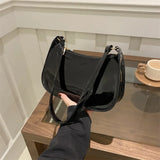 Shopmocho Vintage Patent Leather Shoulder Bag Fashion Women's Handbags Casual Designer Hobos Underarm Bag