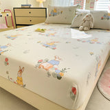 SHOPMOCHO Bonenjoy Elastic Fitted Sheet Floral Style Bedsheet Soft Bed Cover Home Bed Linen Sheets drap de lit (Pillowcase Need Order)