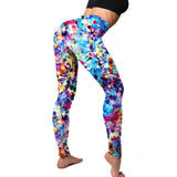 Shopmocho 2Pack Stretchy Women's Colorful Printing Leggings Elastic Tight Cropped Pants