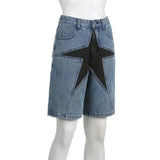 Shopmocho Aelfric Eden Star Patchwork Denim Shorts 2025 Men Summer Hip Hop Streetwear Shorts Y2K Harajuku Casual Track Shorts Sweatpants