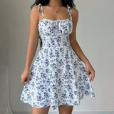 Shopmocho Women's Summer Floral Spaghetti Strap Beach Short Dress,Womens Dresses,Woman Clothing,Woman Clothes,Sundress,New in Dress 2025