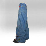 Shopmocho Y2K Baggy Jeans splicing Floral Seams embroidered High quality jeans new Gothic Hip Hop men women Harajuku Casual wide leg Jeans