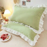 SHOPMOCHO Princess Pillowcases With Ruffles Multiple Sizes Pillow Cover Comfortable Pillow Case For Adults Kids