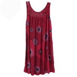 Shopmocho Women's clothing summer sleeveless camisole dress lace print sleeveless large swing loose sexy dress long skirt plus size