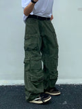 SHOPMOCHO Spring Cargo pants New Popular Rice White Multi-pockets Overalls Harajuku stays Men Loose Casual Trousers Straight Mopping Pants