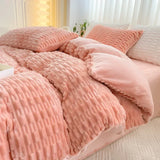 Shopmocho New Rabbit Velvet Milk Single Product Quilt Cover Thickened Warm Solid Duvet  Bedding for Double Use in Autumn/ Winter  220x240